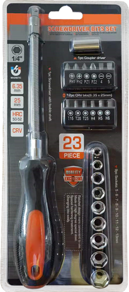 HZE-8369 23pc Screwdriver&Bits Set 