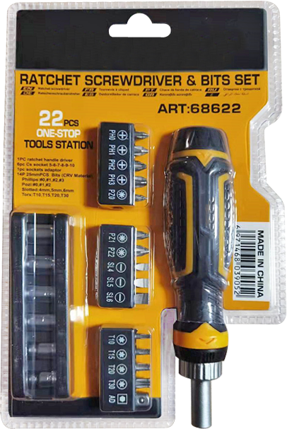 HZE-10045 22pc Ratchet Screwdriver Set